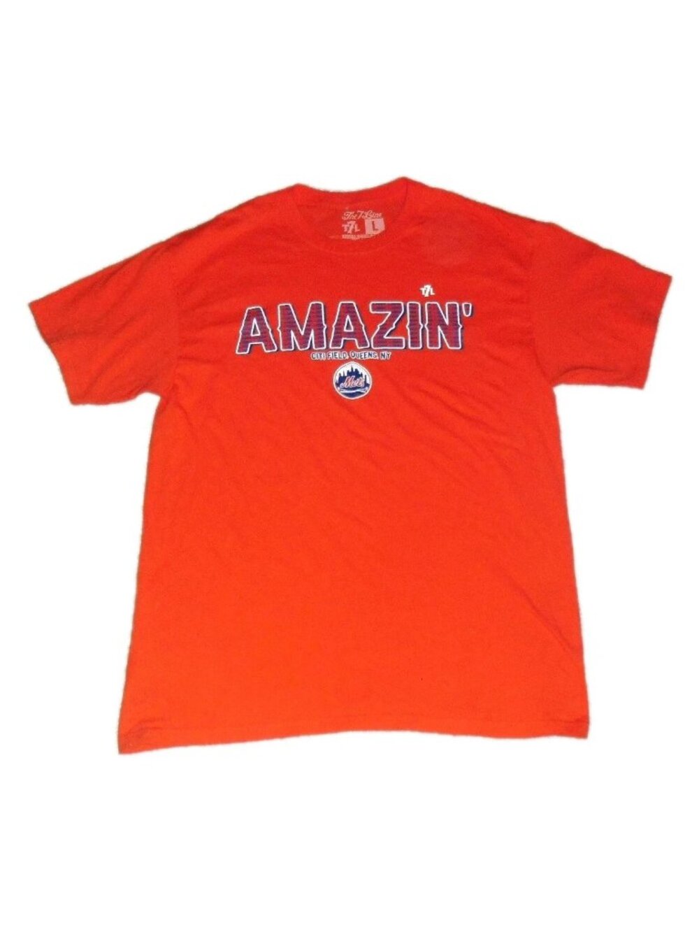 New York Mets Amazin Mens Orange T Shirt sz. Large New Mlb